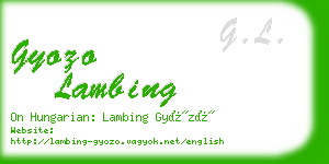 gyozo lambing business card